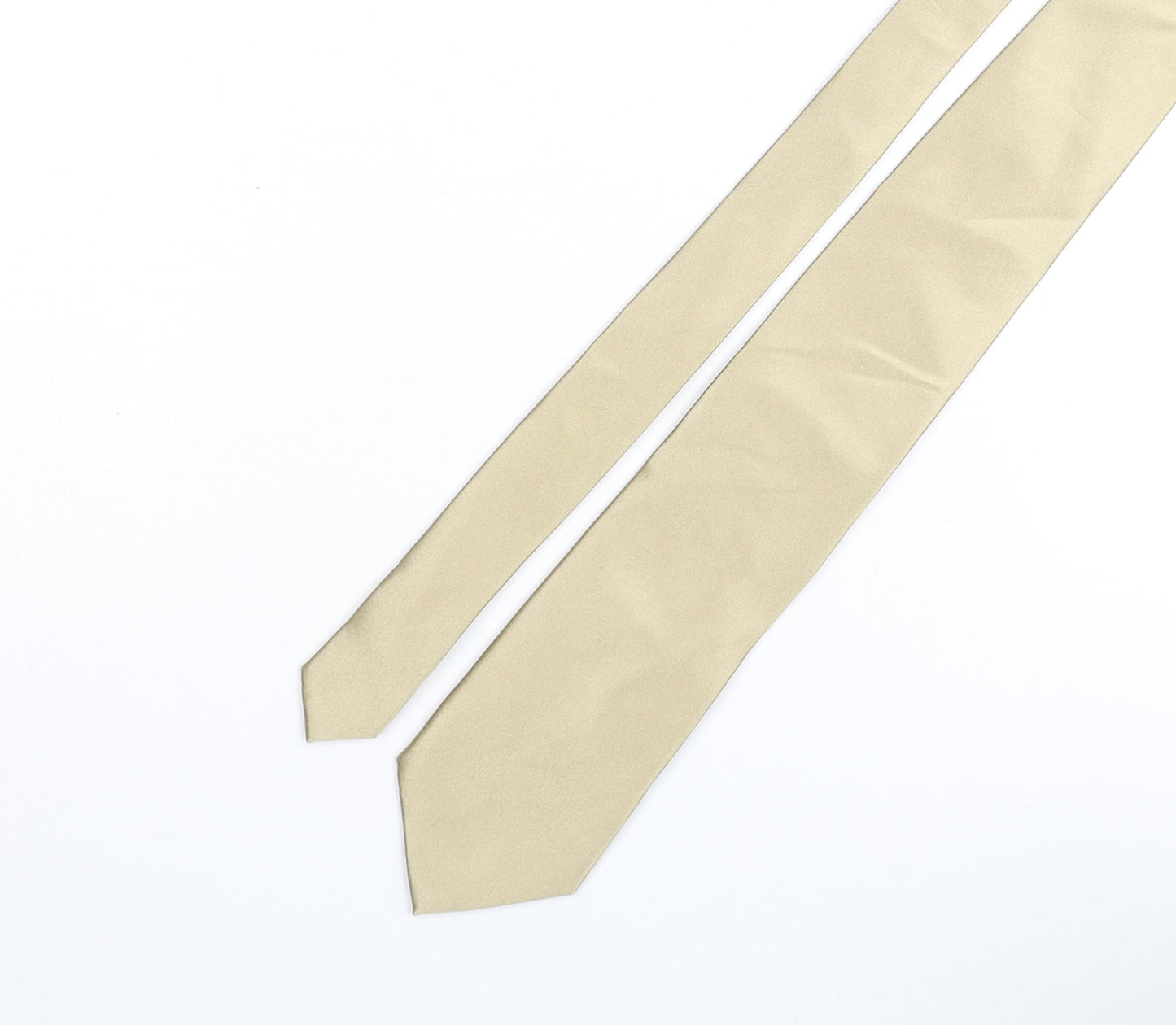 Milan Mens Gold Silk Pointed Tie One Size