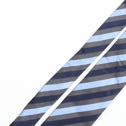 Michaelis Mens Blue Striped Silk Pointed Tie One Size