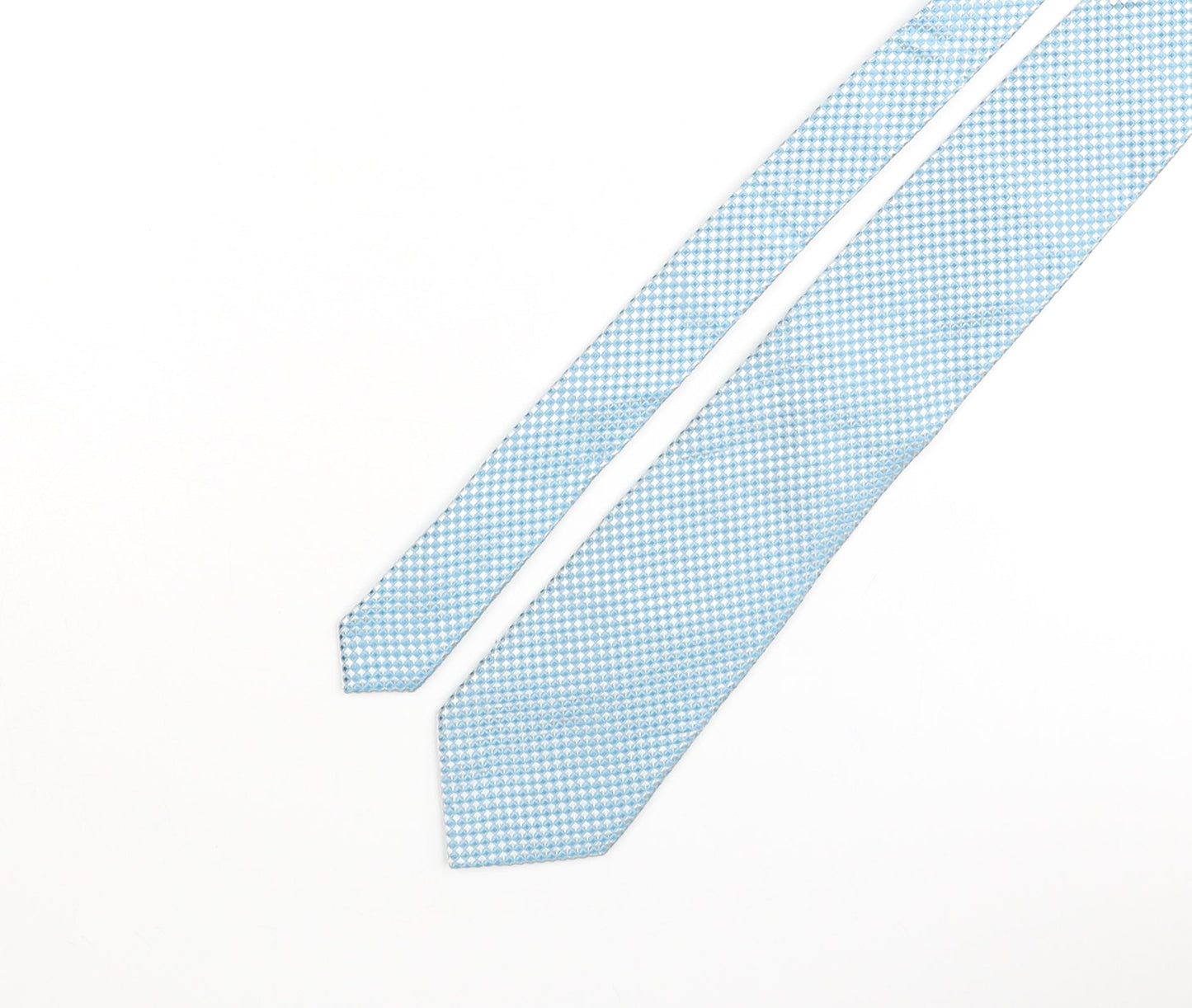 Marks and Spencer Mens Blue Plaids & Checks Silk Pointed Tie One Size