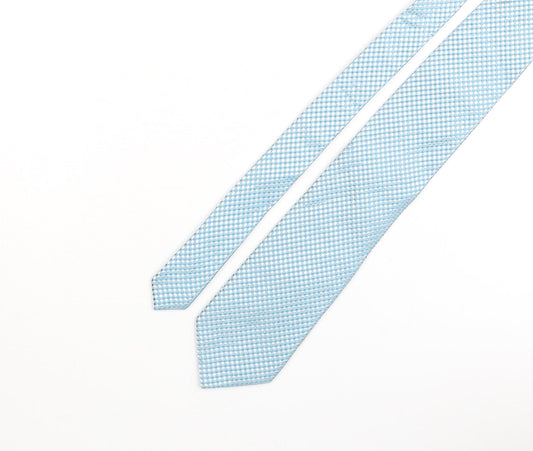 Marks and Spencer Mens Blue Plaids & Checks Silk Pointed Tie One Size