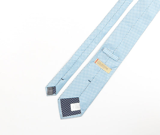 Marks and Spencer Mens Blue Plaids & Checks Silk Pointed Tie One Size