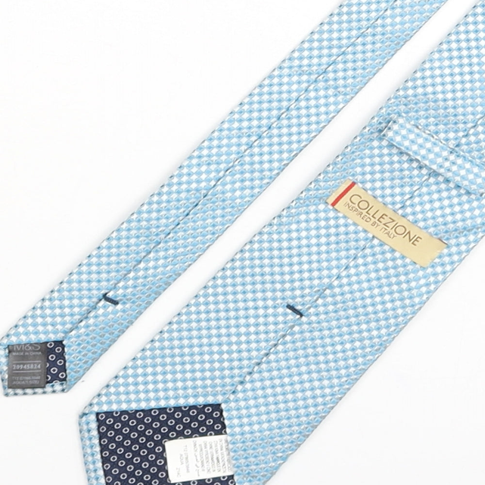 Marks and Spencer Mens Blue Plaids & Checks Silk Pointed Tie One Size