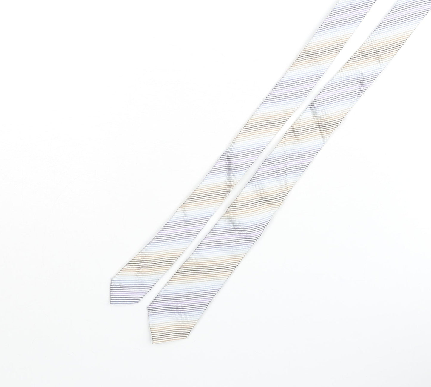 Amanda Christensen Mens Multicoloured Striped Silk Pointed Tie One Size
