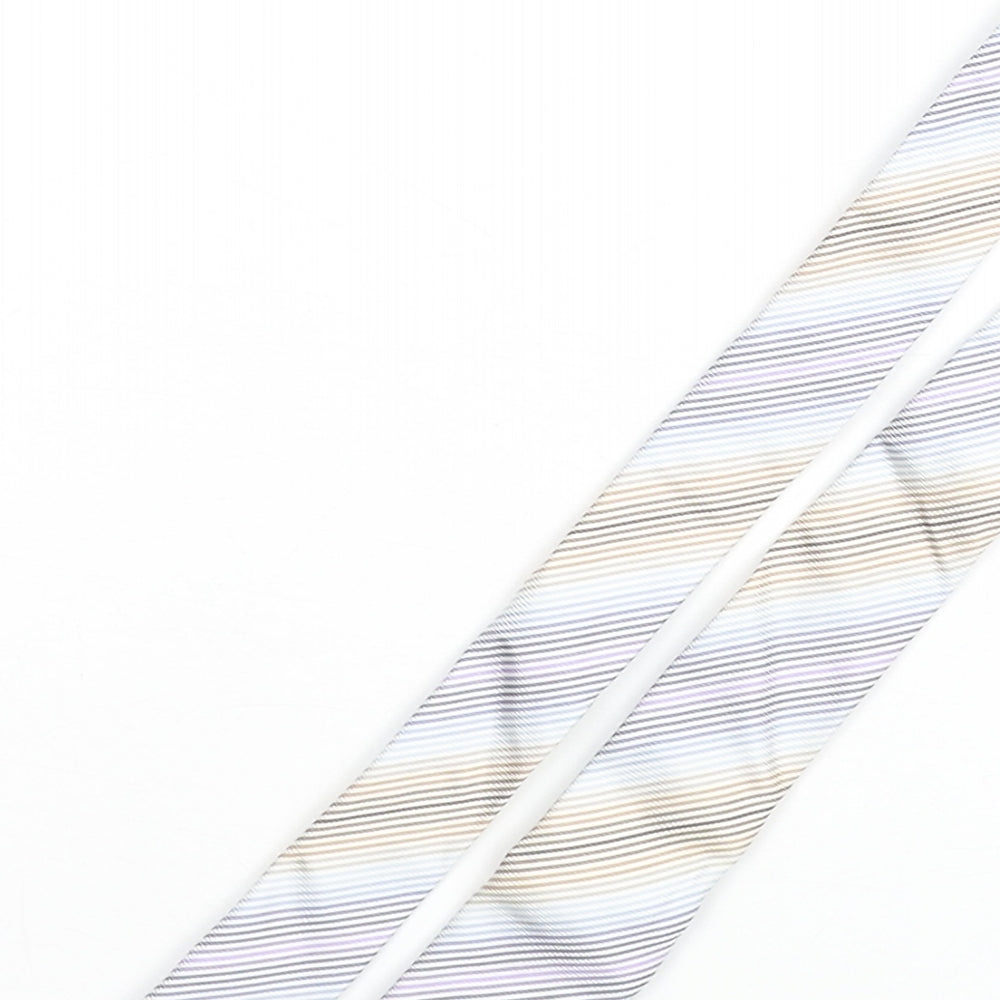 Amanda Christensen Mens Multicoloured Striped Silk Pointed Tie One Size