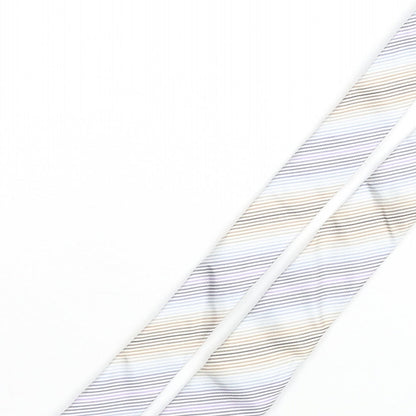 Amanda Christensen Mens Multicoloured Striped Silk Pointed Tie One Size