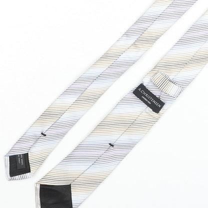 Amanda Christensen Mens Multicoloured Striped Silk Pointed Tie One Size