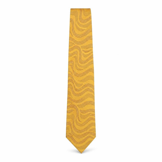 Mens REMUS Yellow Geometric  Pointed Tie
