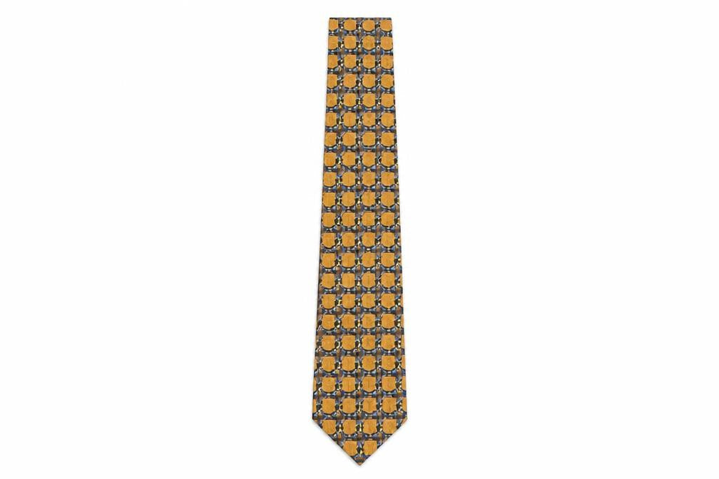 Mens Michaelis Multicoloured Geometric  Pointed Tie