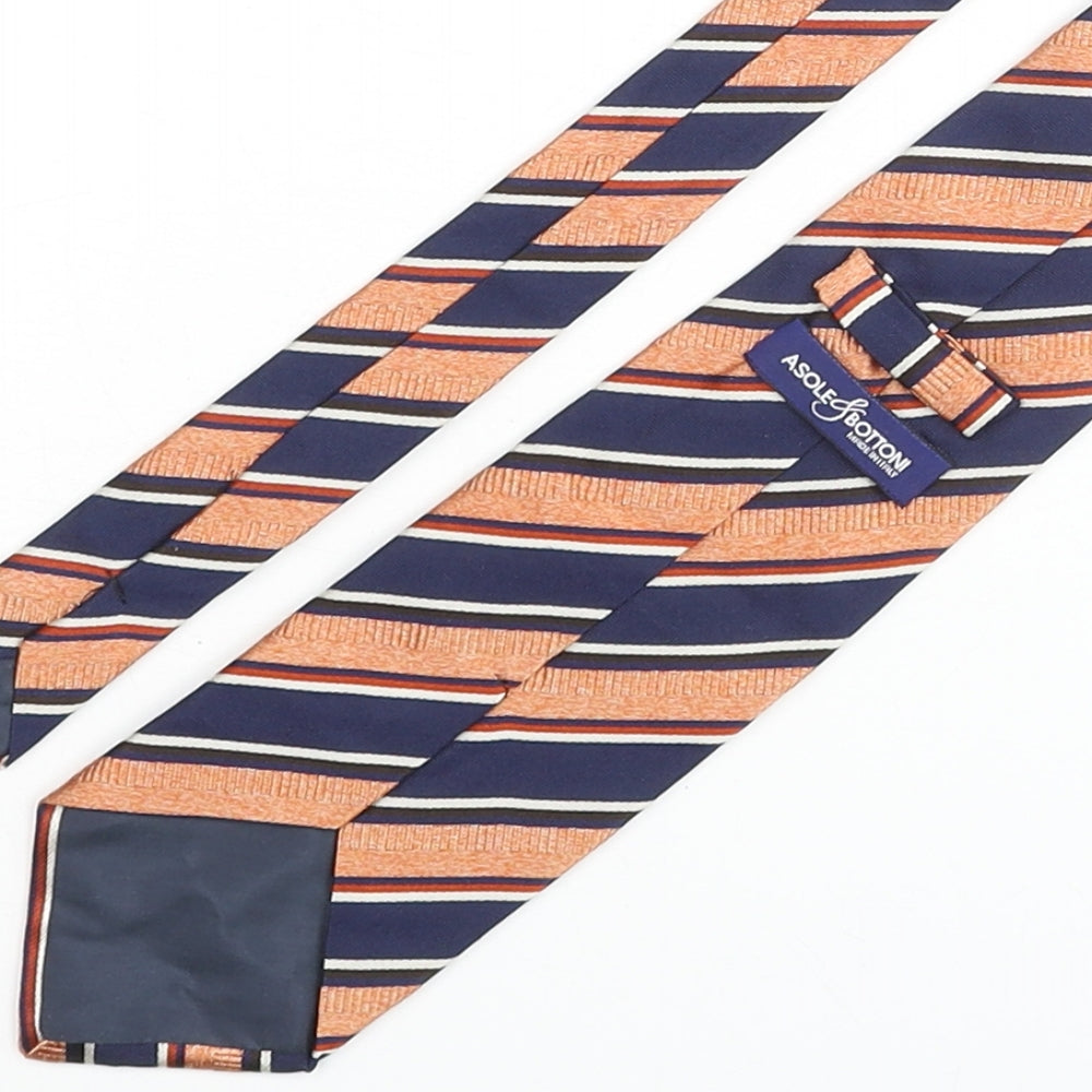 Asole & Bittoni Mens Multicoloured Striped Silk Pointed Tie One Size