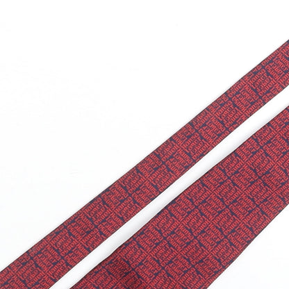 Tudor Ties Mens Red Geometric Polyester Pointed Tie One Size - Hansa Lager