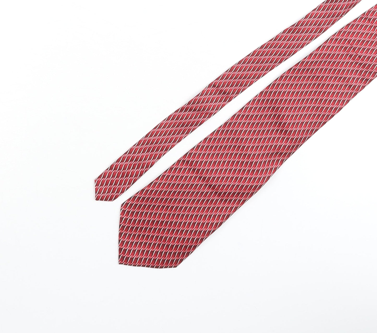 Mens Bijoux Terner Red Geometric  Pointed Tie