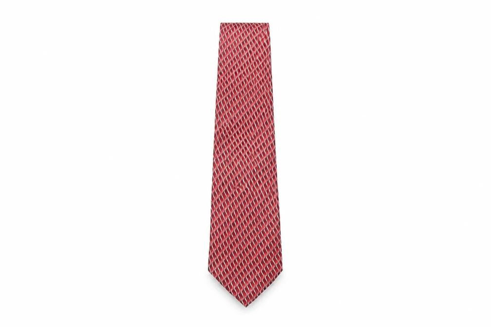 Mens Bijoux Terner Red Geometric  Pointed Tie