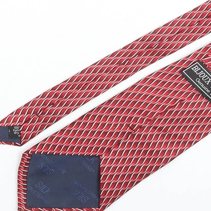 Mens Bijoux Terner Red Geometric  Pointed Tie