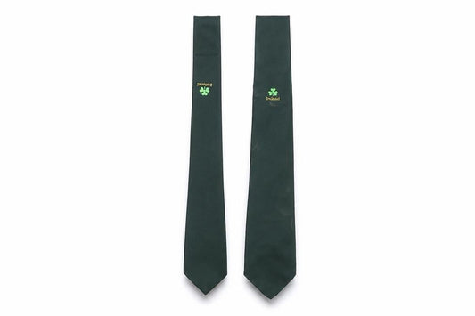 Glenshame Mens Green Geometric Polyester Pointed Tie One Size - Ireland Clover