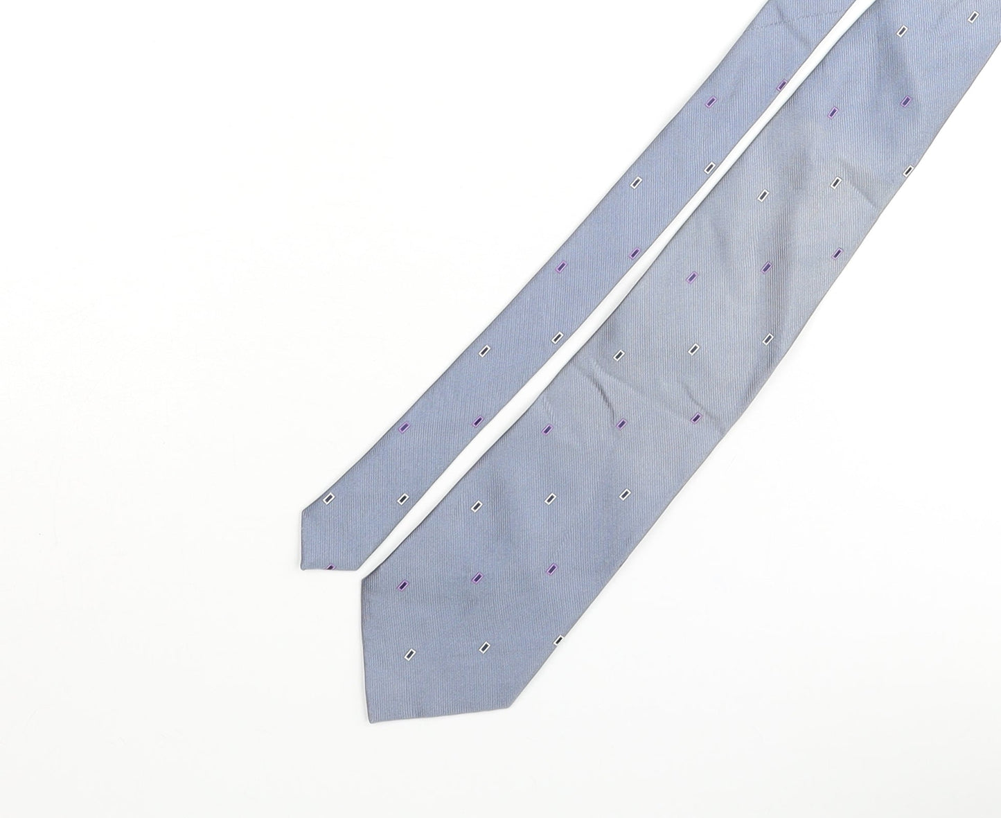 Tom English Mens Blue Geometric Silk Pointed Tie One Size