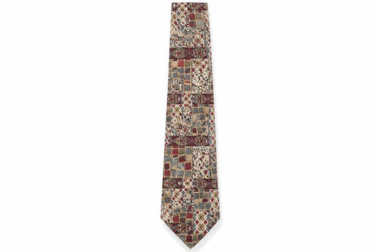 Henley & Finch Mens Multicoloured Geometric Polyester Pointed Tie One Size