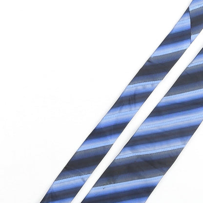 Simon Carter Mens Blue Striped Silk Pointed Tie One Size