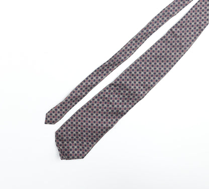 Alberto Piano Mens Multicoloured Geometric Silk Pointed Tie One Size