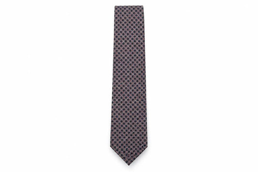 Alberto Piano Mens Multicoloured Geometric Silk Pointed Tie One Size
