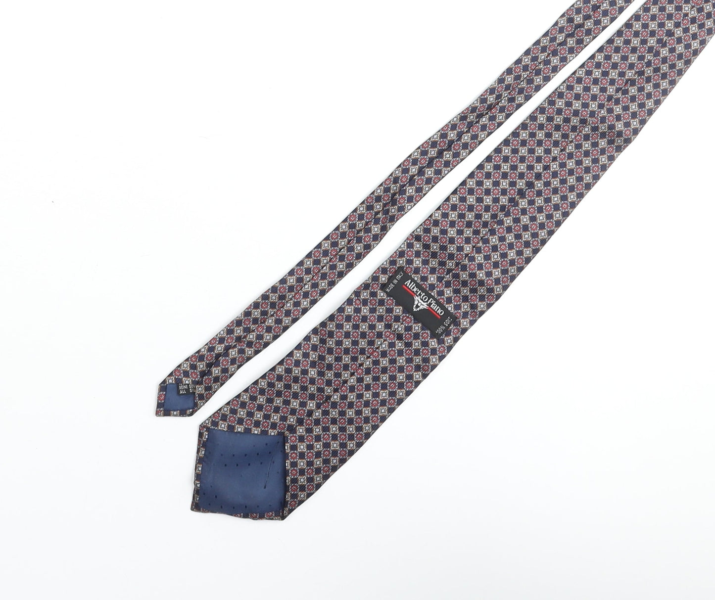 Alberto Piano Mens Multicoloured Geometric Silk Pointed Tie One Size