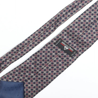 Alberto Piano Mens Multicoloured Geometric Silk Pointed Tie One Size