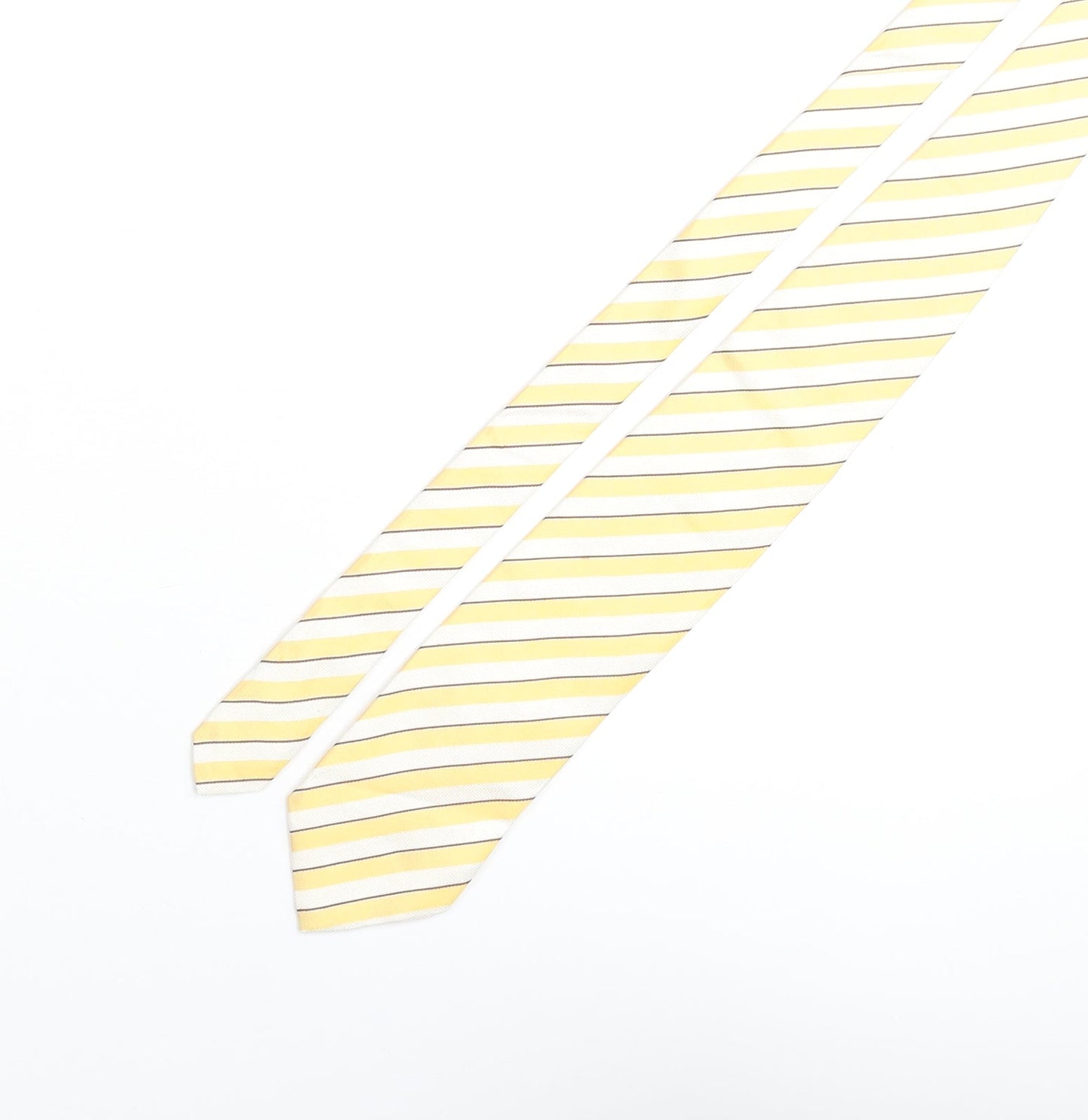 Simon Carter Mens Yellow Striped Silk Pointed Tie One Size