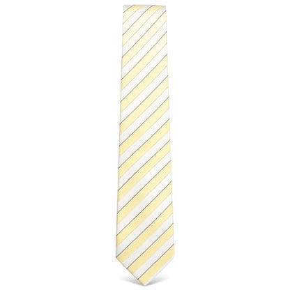 Mens Simon Carter Yellow Striped  Pointed Tie
