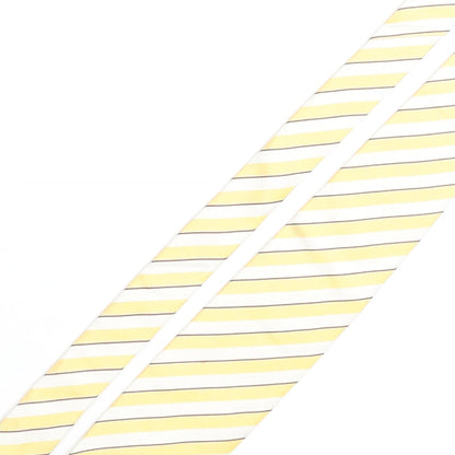 Simon Carter Mens Yellow Striped Silk Pointed Tie One Size