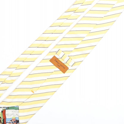 Simon Carter Mens Yellow Striped Silk Pointed Tie One Size