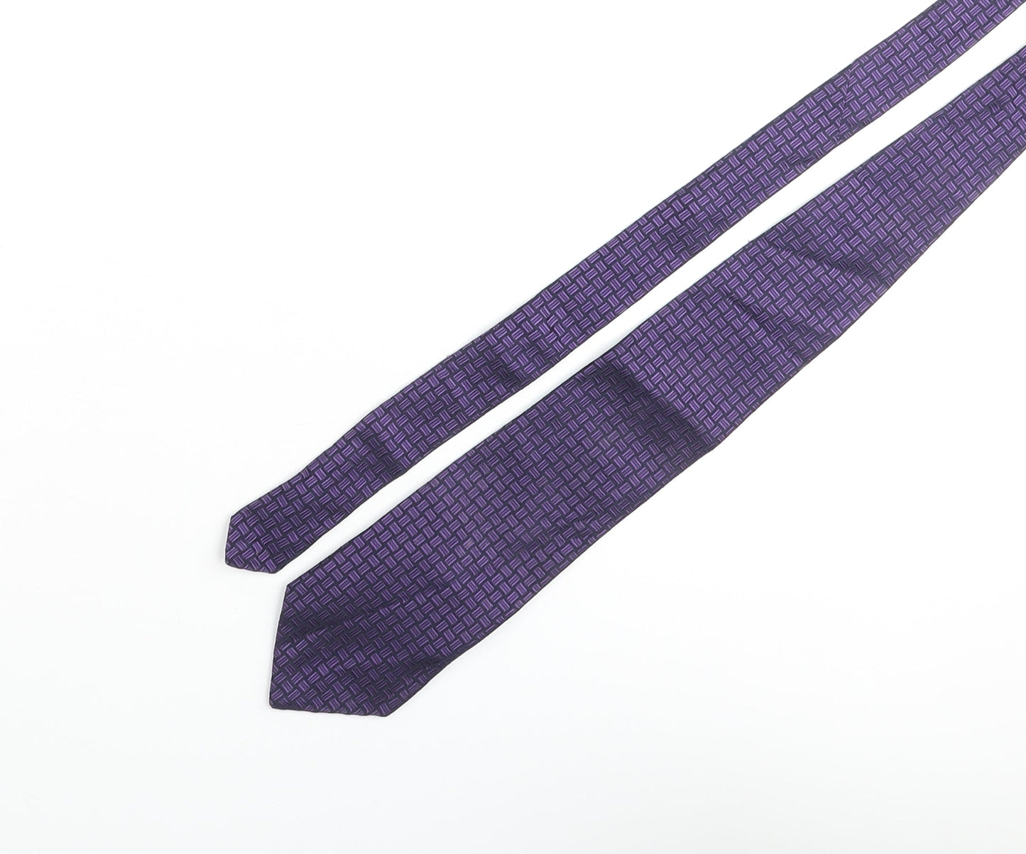 Savoy Taylors Guild Mens Purple Geometric Silk Pointed Tie One Size