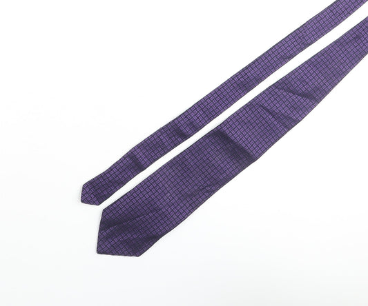 Savoy Taylors Guild Mens Purple Geometric Silk Pointed Tie One Size