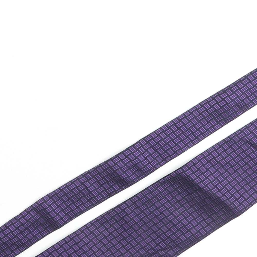 Savoy Taylors Guild Mens Purple Geometric Silk Pointed Tie One Size