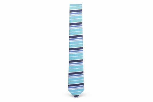 Lloyd Attree Smith Mens Blue Striped Polyester Pointed Tie One Size