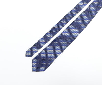 Lloyd Attree & Smith Mens Blue Geometric Polyester Pointed Tie One Size
