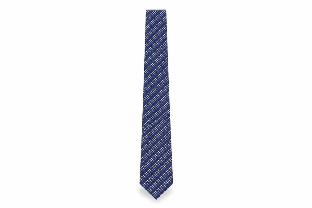 Mens Lloyd Attree & Smith Blue Geometric  Pointed Tie