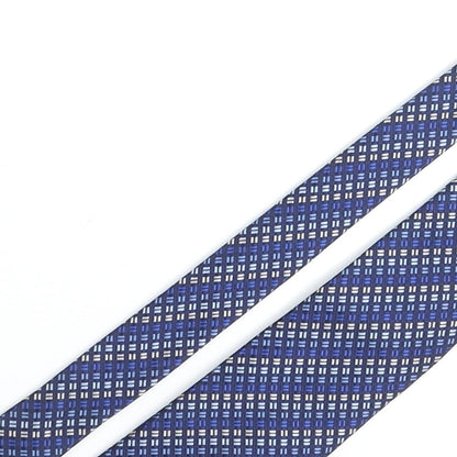 Lloyd Attree & Smith Mens Blue Geometric Polyester Pointed Tie One Size