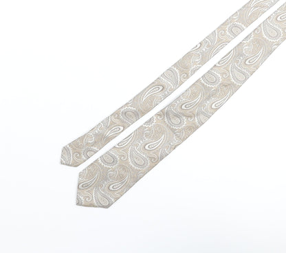 Mens Alexandre Beige Paisley  Pointed Tie