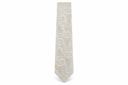 Mens Alexandre Beige Paisley  Pointed Tie