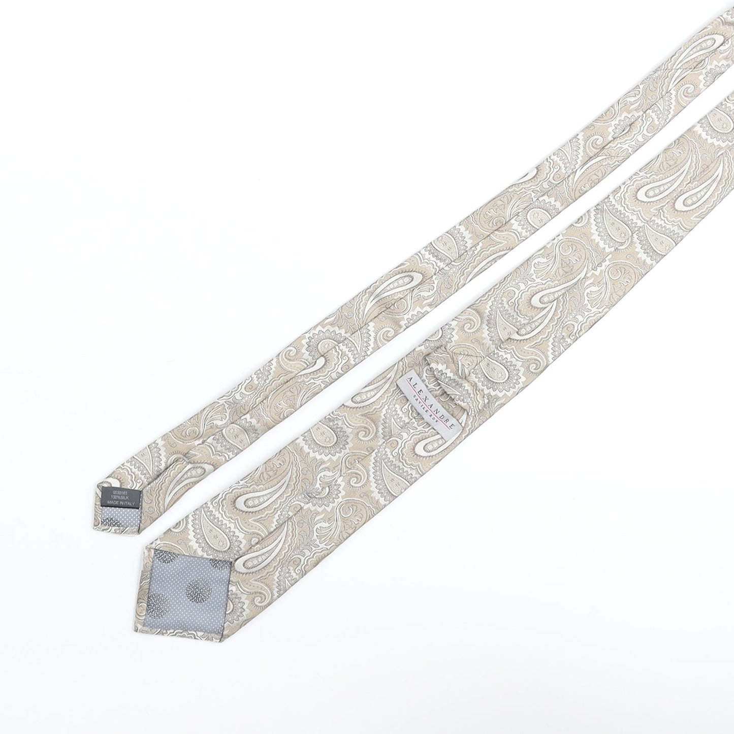 Mens Alexandre Beige Paisley  Pointed Tie