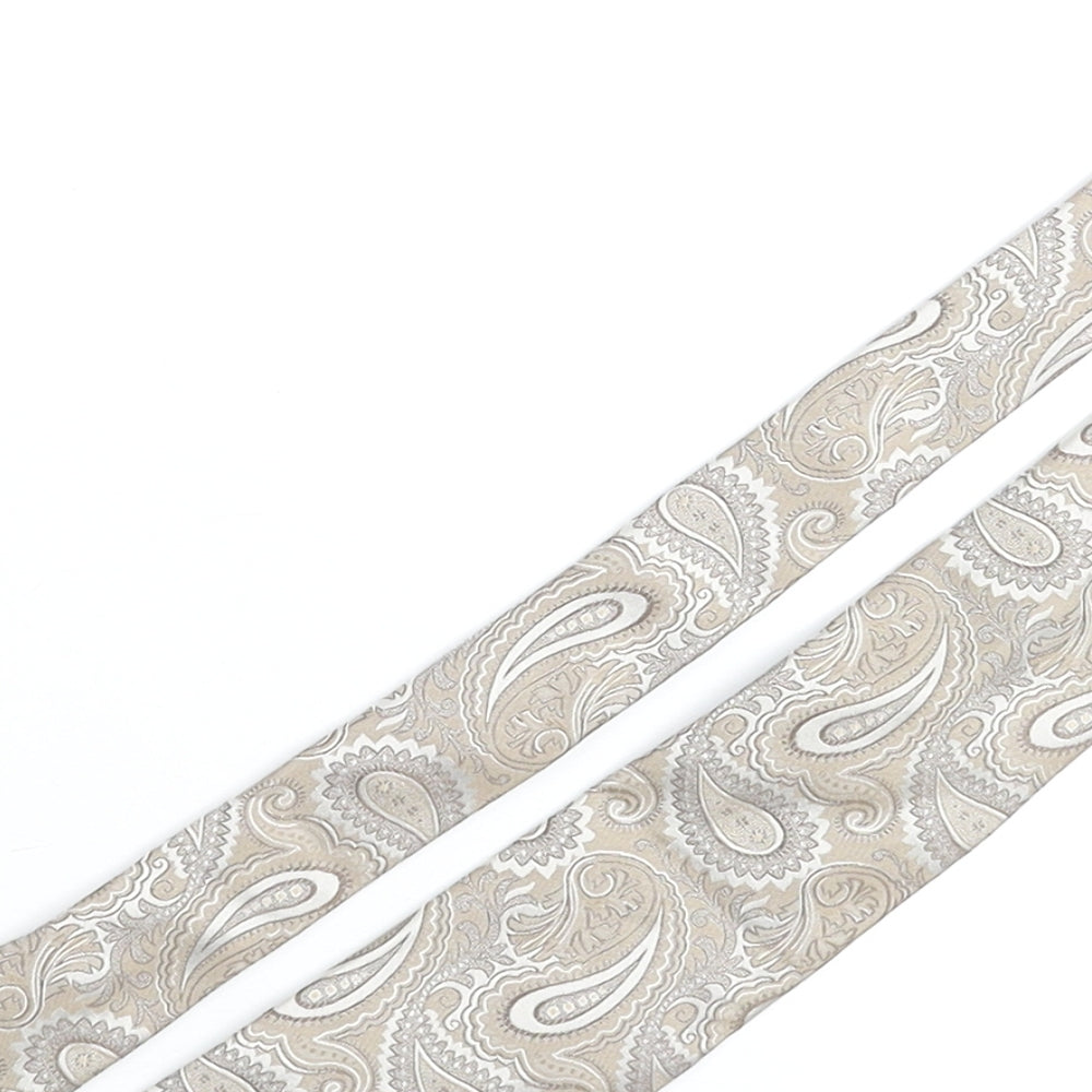 Mens Alexandre Beige Paisley  Pointed Tie