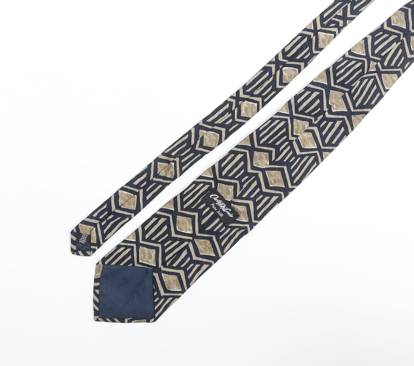 Carlo Di Lucio Mens Multicoloured Geometric Silk Pointed Tie One Size