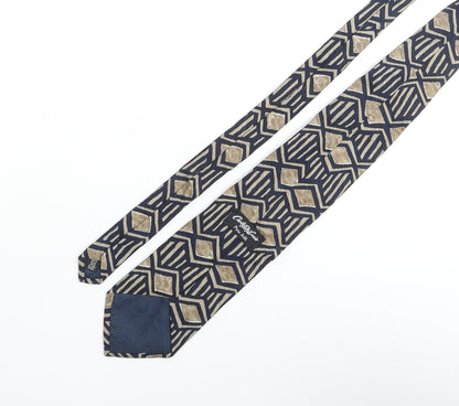 Carlo Di Lucio Mens Multicoloured Geometric Silk Pointed Tie One Size