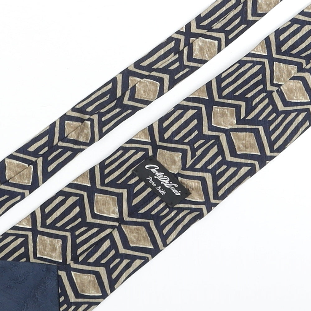 Carlo Di Lucio Mens Multicoloured Geometric Silk Pointed Tie One Size