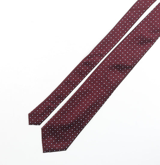 Hathaway Mens Red Polka Dot Silk Pointed Tie One Size