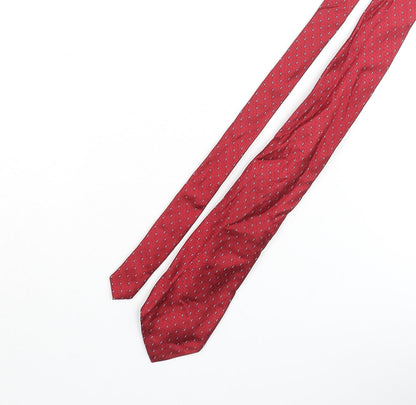 Mens Frangi Red Geometric  Pointed Tie