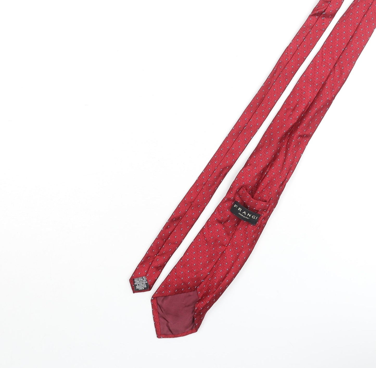 Mens Frangi Red Geometric  Pointed Tie