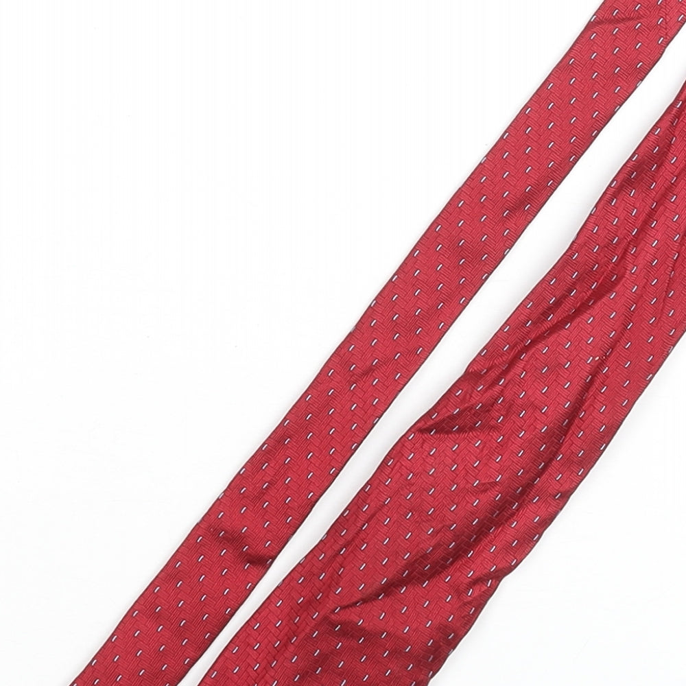 Mens Frangi Red Geometric  Pointed Tie