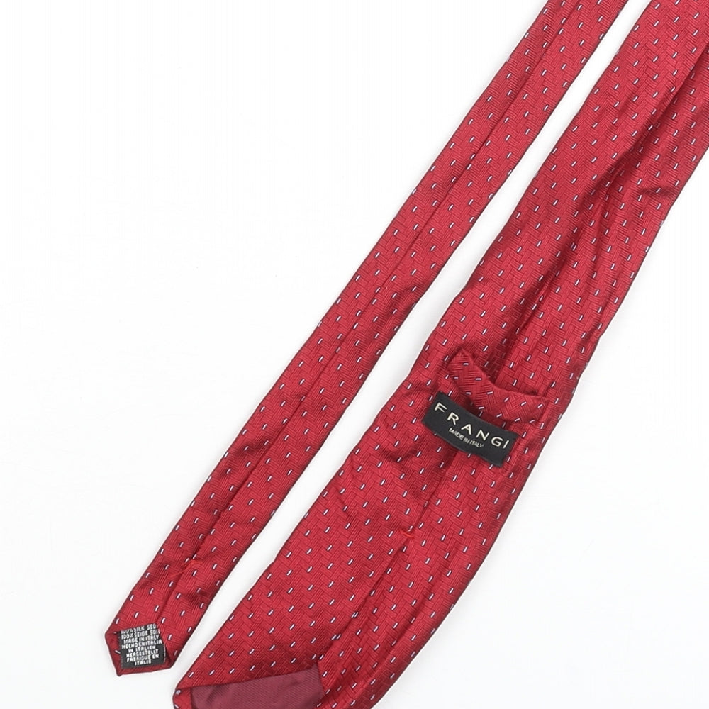 Mens Frangi Red Geometric  Pointed Tie