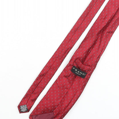 Mens Frangi Red Geometric  Pointed Tie