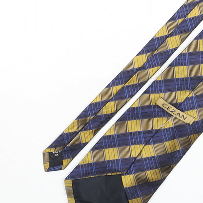 Mens Cezan Multicoloured Plaids & Checks  Pointed Tie